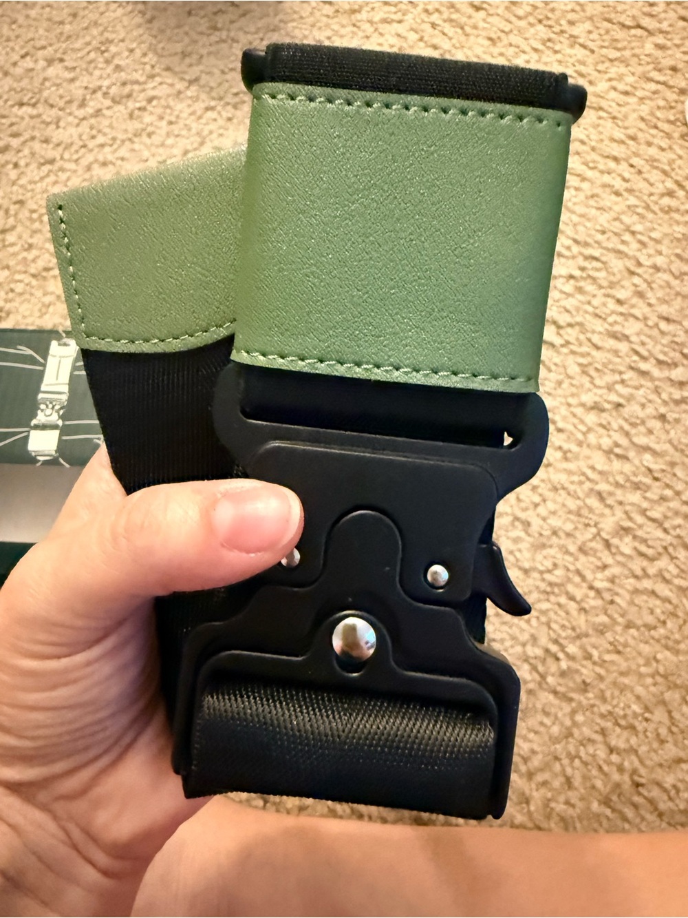 Cincha tote bag travel belt - black & green - Picture 4 of 4